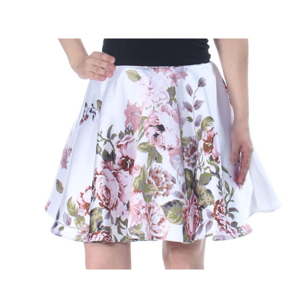NWT CITY CHIC Womens Knife Above The Knee Skirt White Formal Juniors 11